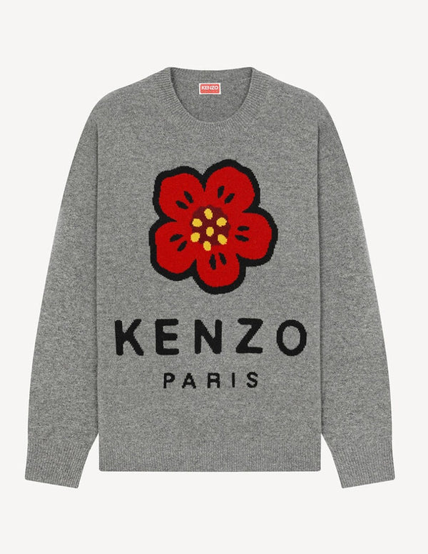 Wool Sweater Kenzo Boke Flower Gray Man