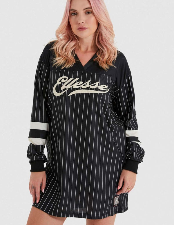 Vestido Corto Ellesse Allinea de Rayas Negro Mujer