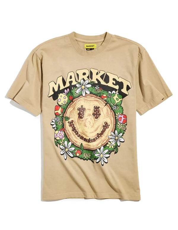 Camiseta MARKET Smiley Decomposition Beige Hombre