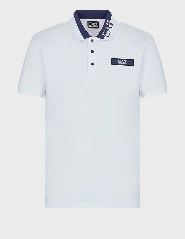 Emporio Armani EA7 Golf Club White Stretch Cotton Polo Shirt for Man