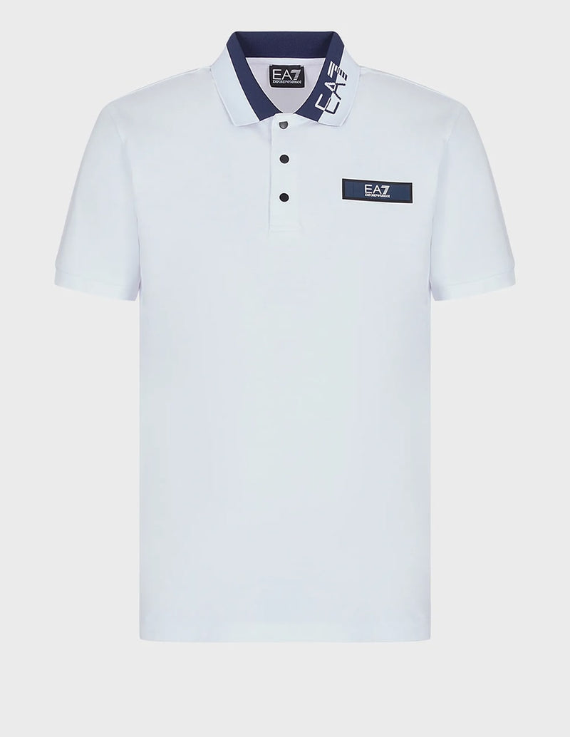 Polo Emporio Armani EA7 Golf Club de Algodón Elástico blanco Hombre