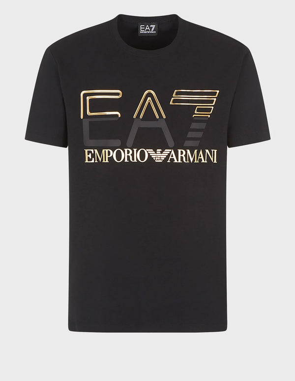 Camiseta Emporio Armani EA7 de Algodón Elástico Negra Hombre