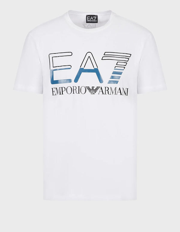 Camiseta Emporio Armani EA7 de Algodón Elástico Blanca Hombre