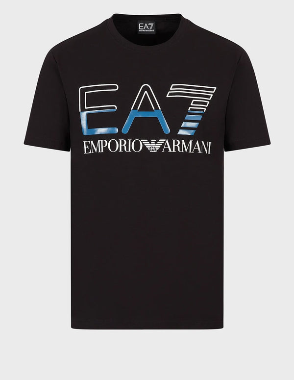 Camiseta Emporio Armani EA7 de Algodón Elástico Negra Hombre