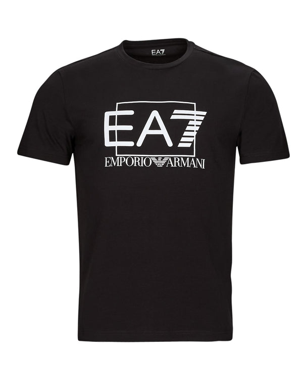 Camiseta Emporio Armani EA7 con Logo Cuadrado Negra Hombre