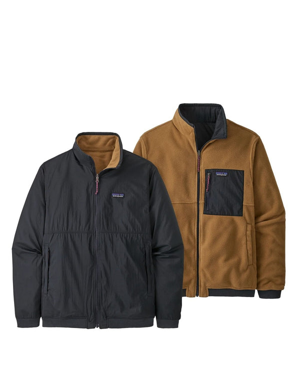 Reversible Jacket Patagonia Shelled Microdini Brown and Blue Man
