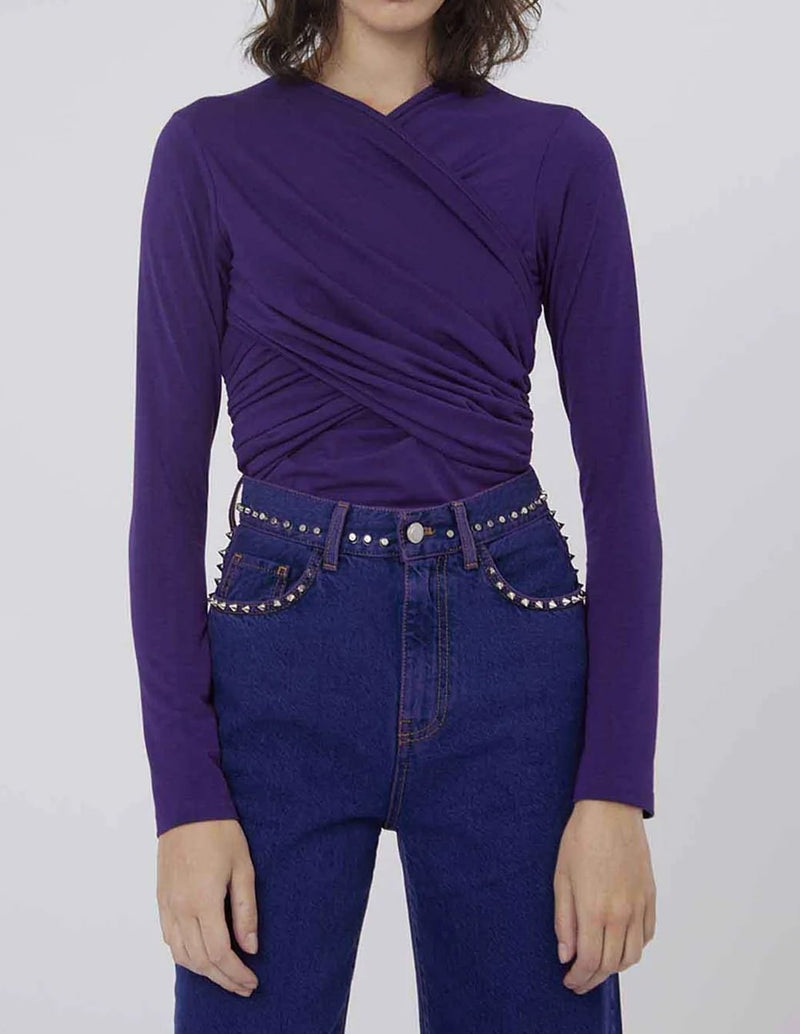 Silvian Heach Sweater with Purple Draping Woman