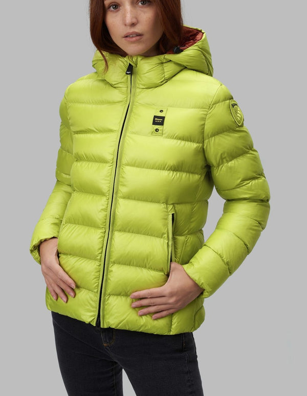 Blauer USA Hooded Down Jacket with Green Ecological Padding Woman