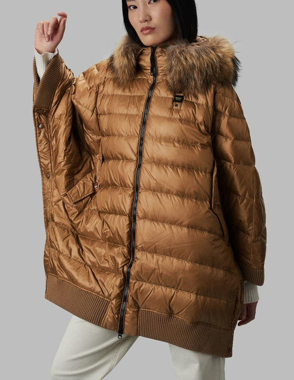 Women's Blauer USA Priscila Down Jacket with Brown Fur Trim