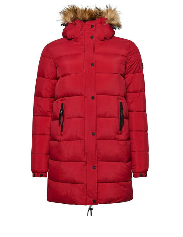 Superdry Women's Red Hooded Parka
