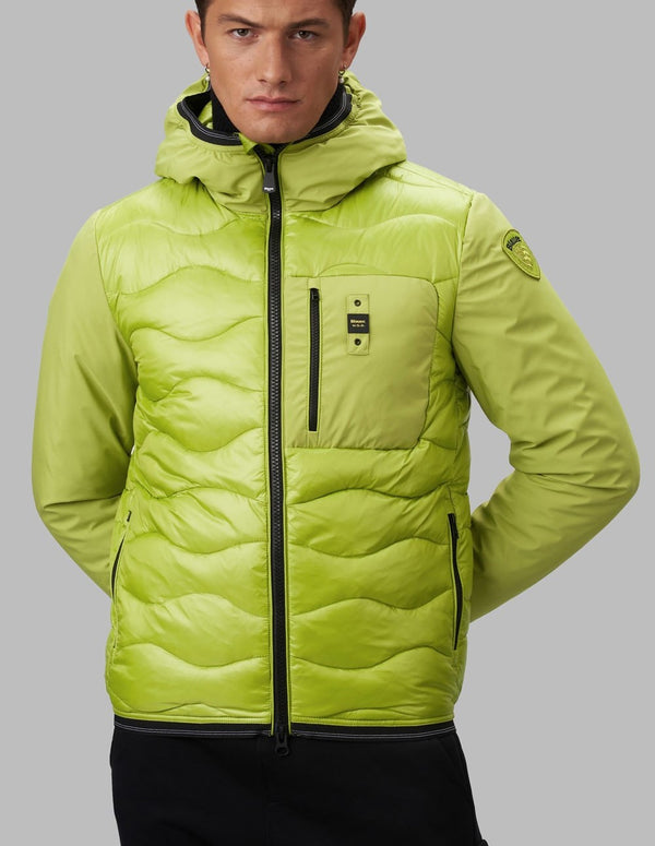 Blauer USA Nixon Down Jackets with Green Neoprene Man