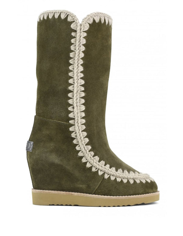 MOU Boots with Interior Heel Green Woman