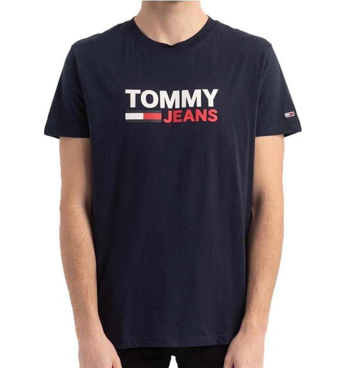 Camiseta Tommy Jeans Corp Logo Azul Marino Hombre