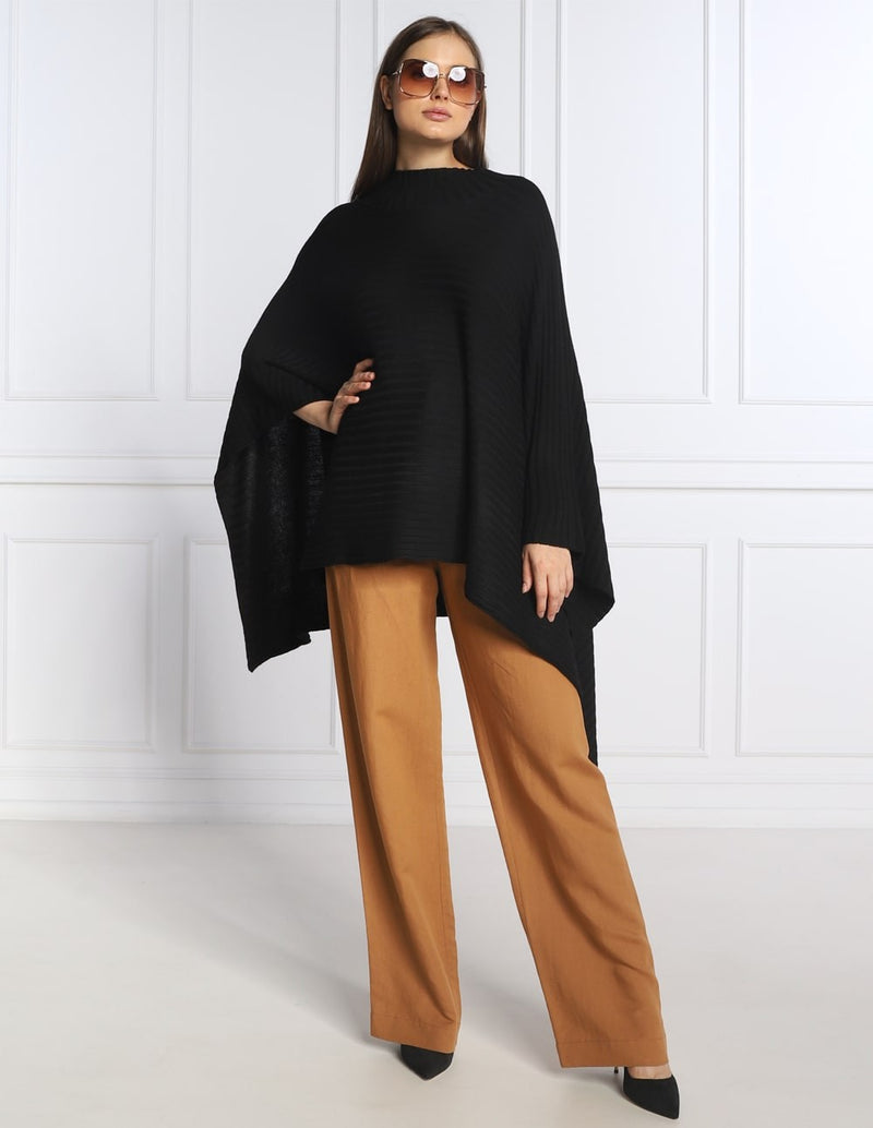 Poncho TWINSET Relaxed Fit Negro Mujer