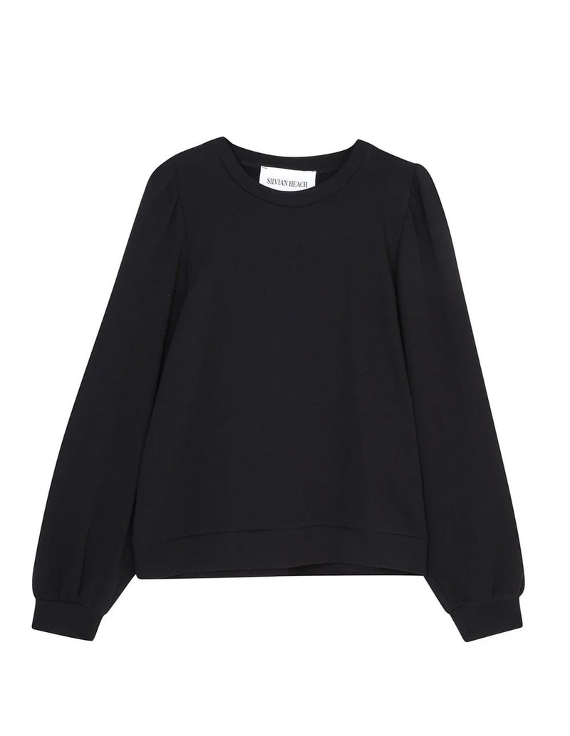 Silvian Heach Sweatshirt with Puffed Sleeves Black Woman