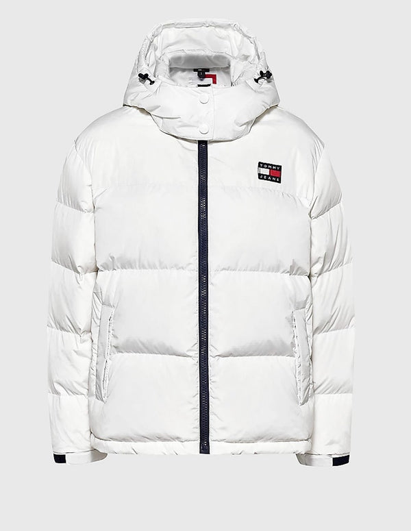 Anorak Tommy Jeans Alaska con Capucha y Parche Blanco Mujer