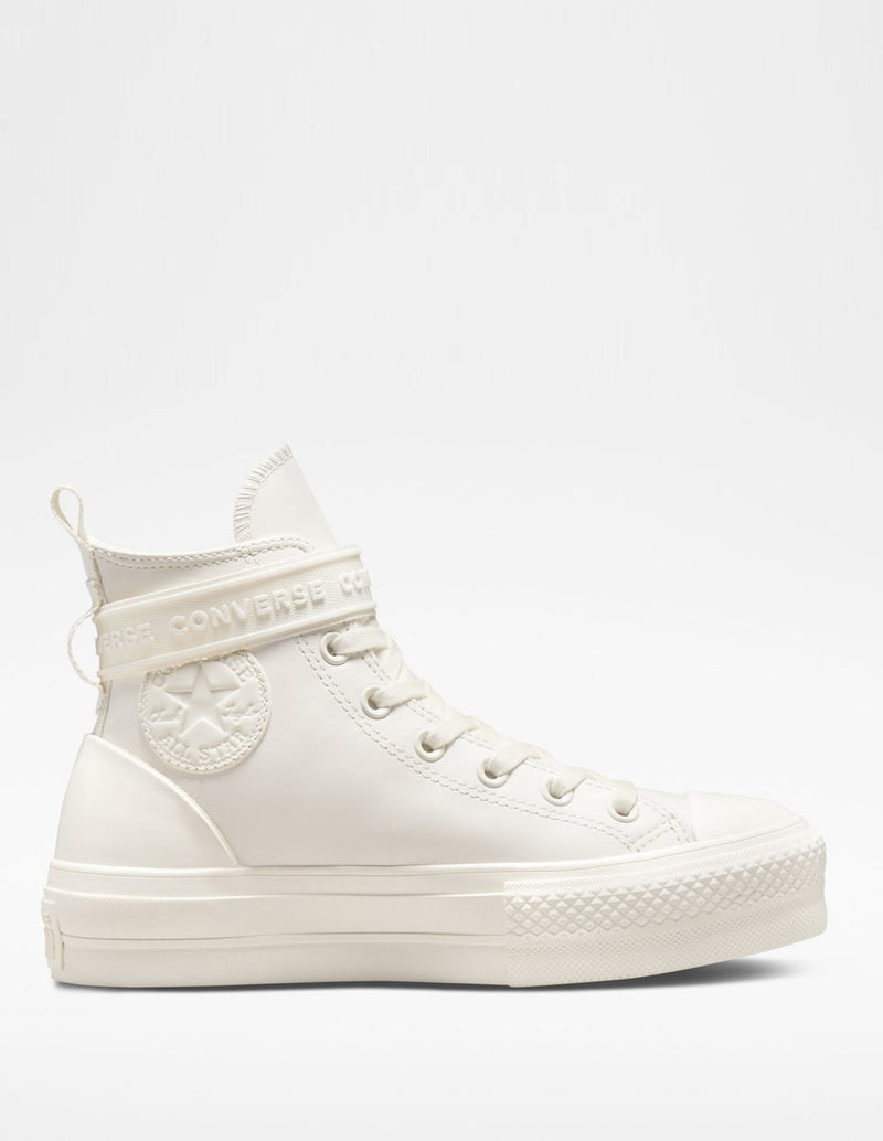 Converse Chuck Taylor All Star Lift Platform Leather Hike Blancas Mujer