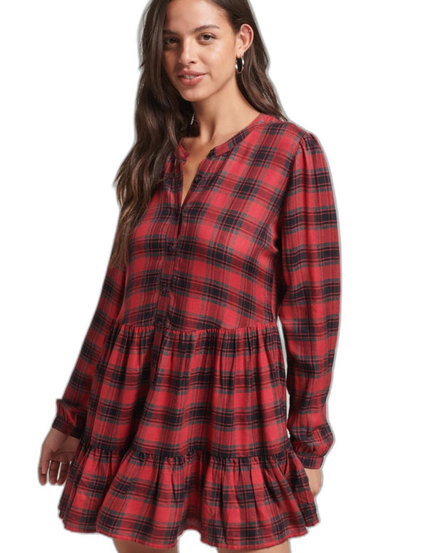 Superdry Women's Red Checked Mini Dress