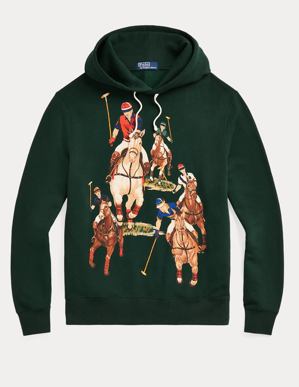 Polo Ralph Lauren Hooded Sweatshirt with Green Riders Print for Men