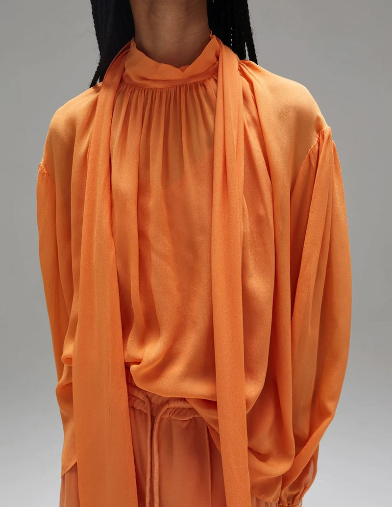 Isabelle Blanche Blouse with Orange Scarf Woman