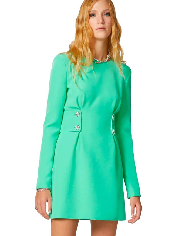 Chiara Ferragni Mini Green Woman Dress