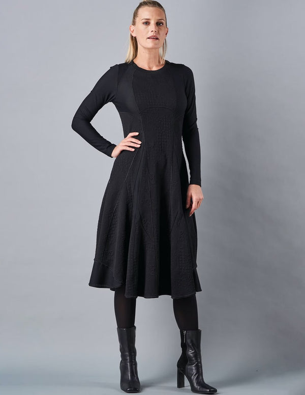 Women's Black Long Sleeve High Dress