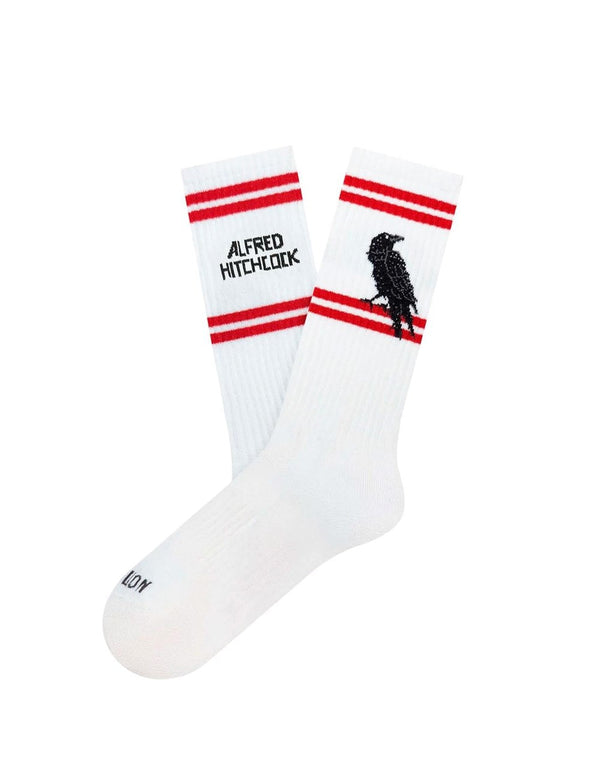 Jimmy Lion Athetic Hitchcock White Unisex Socks