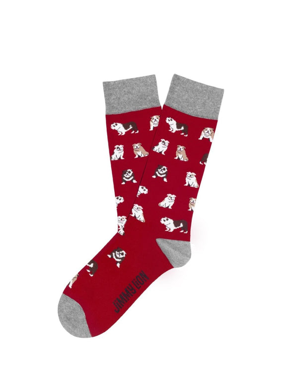 Jimmy Lion Bulldogs Red Unisex Socks