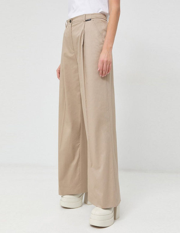 Karl Lagerfeld Wide Beige Women's Trousers
