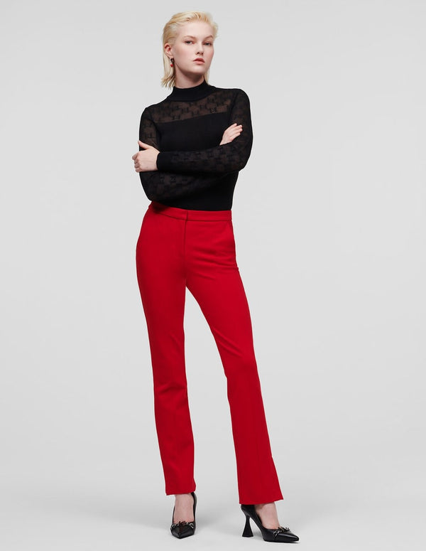 Karl Lagerfeld Red Women's Slit Trousers