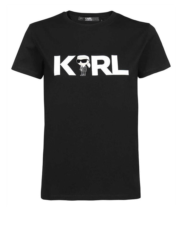 Camiseta Karl Lagerfeld Ikonik 2.0 Karl Logo Negra Mujer