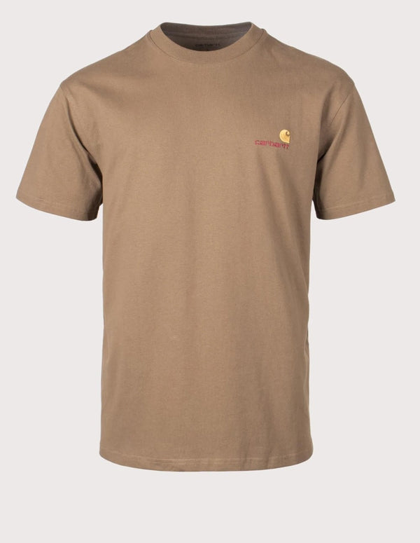 Camiseta Carhartt WIP American Script Marrón Hombre