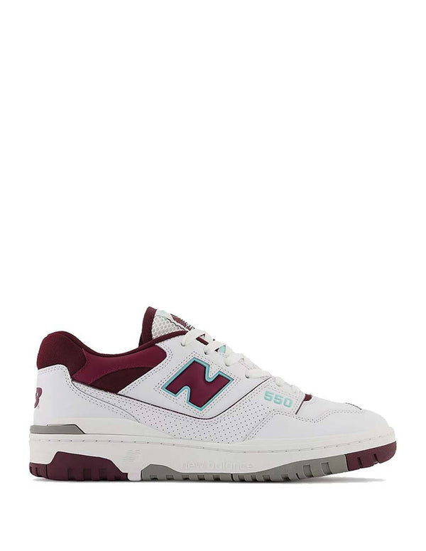 New Balance BB550 WBG Blancas y Granates Unisex