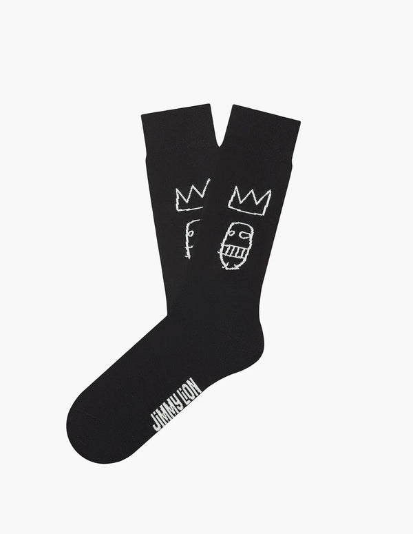 Jimmy Lion Basquiat Sugar Ray Robinson Black Unisex Socks