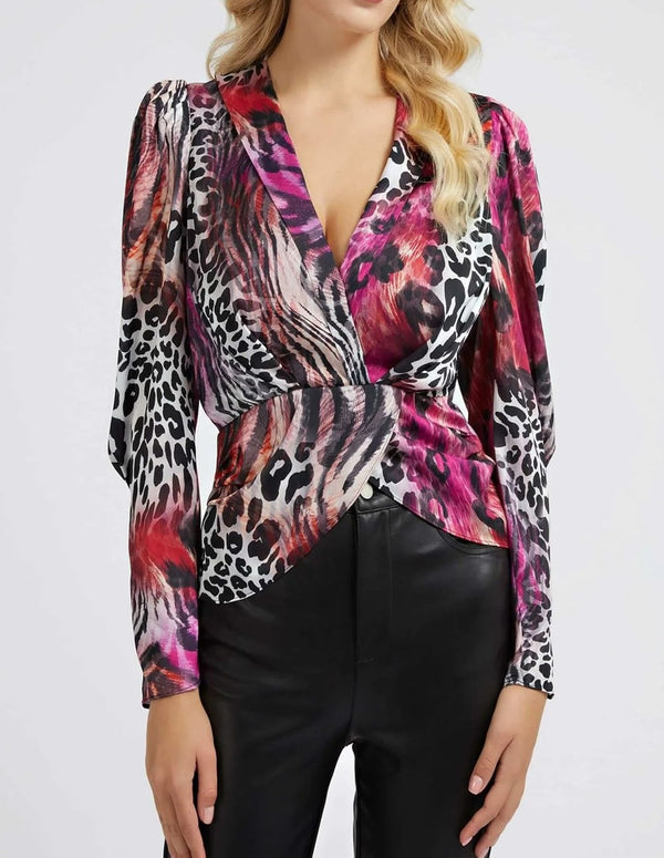 Blusa GUESS Animal Print Multicolor Mujer