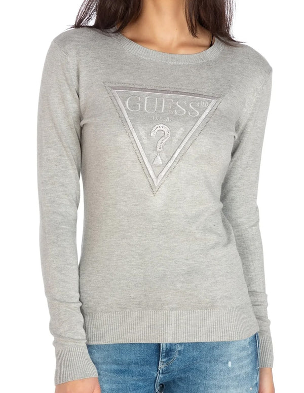 Jersey GUESS con Logo Gris Mujer