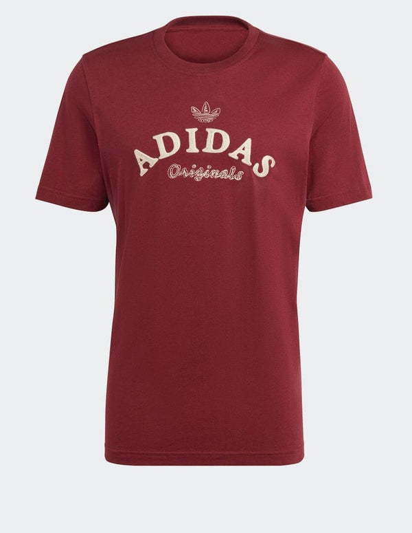 Camiseta adidas con Logo Granate Hombre