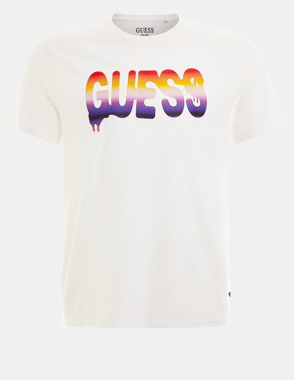 Camiseta GUESS con Logo Frontal Blanca Hombre