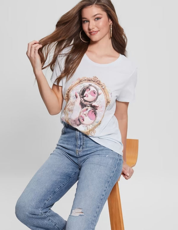 Camiseta GUESS Lipstick Mirror Multicolor Mujer