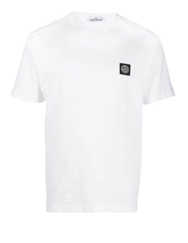 Camiseta Stone Island Logo Patch Blanca Hombre