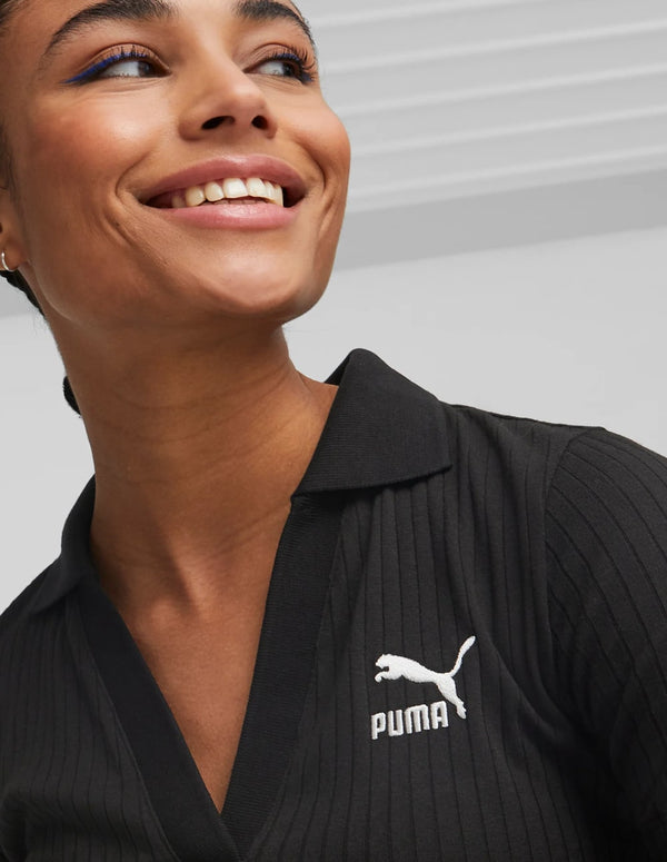 Vestido Puma Classics Ribbed Negro Mujer