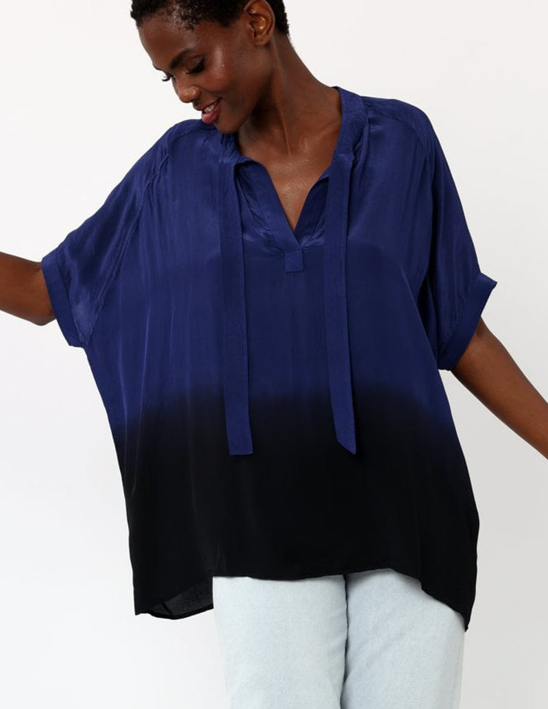 Blouse RELIGION Power Blue and Black Woman