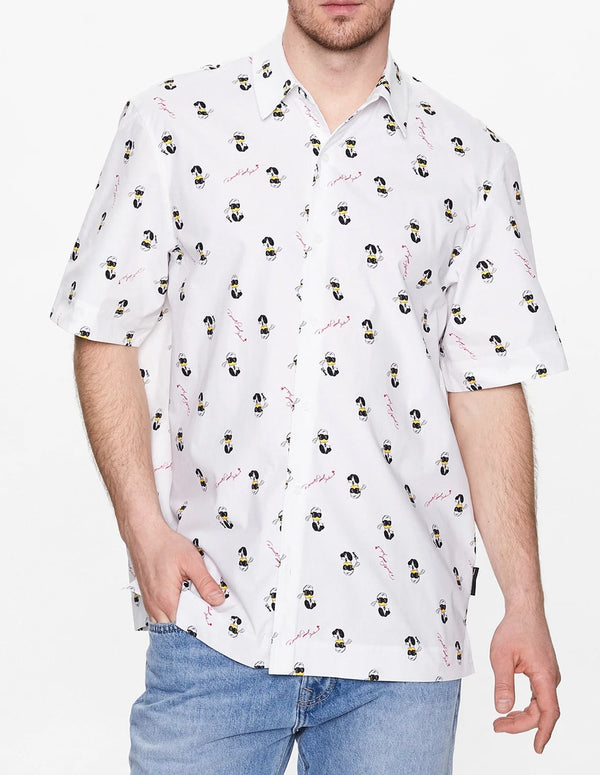 Camisa Karl Lagerfeld Disney Logo Blanca Hombre