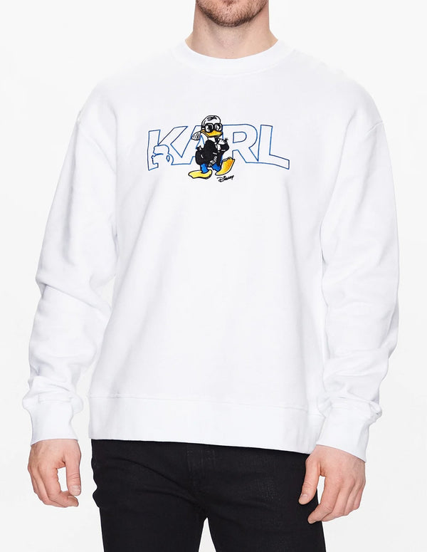 Sudadera Karl Lagerfeld Logo Disney Blanca Hombre