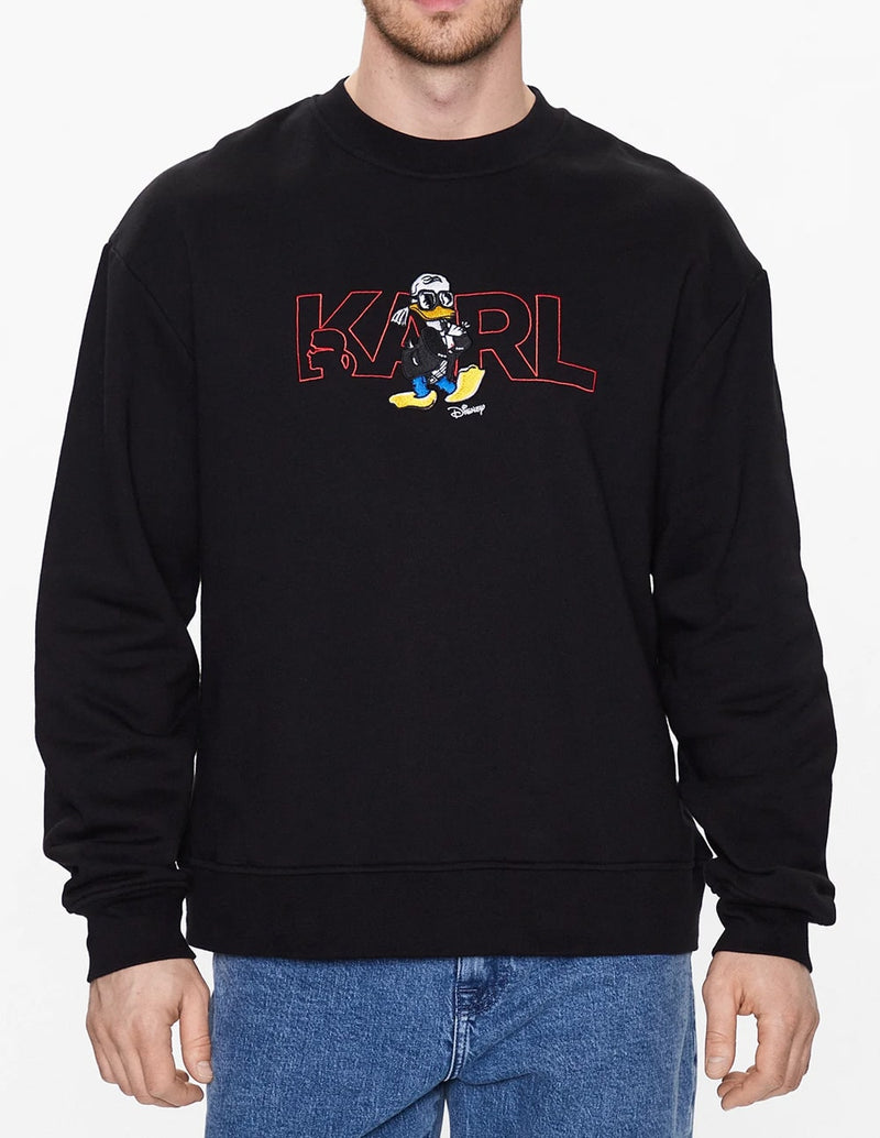 Sudadera Karl Lagerfeld Logo Disney Negra Hombre