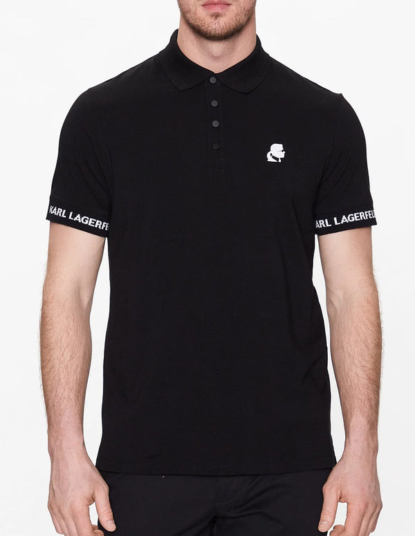 Karl Lagerfeld Polo Shirt with Logo Black Man