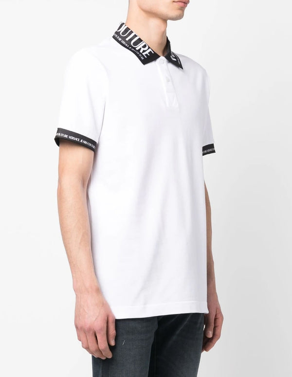 Versace Jeans Couture Polo Shirt with Logo on the Neck White for Men