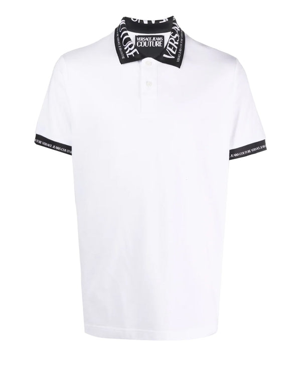 Versace Jeans Couture Polo Shirt with Logo on the Neck White for Men