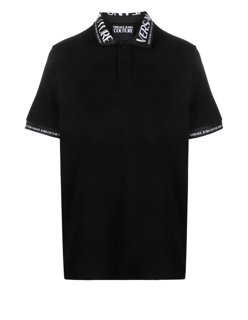 Versace Jeans Couture Polo Shirt with Logo on the Neck Black for Men