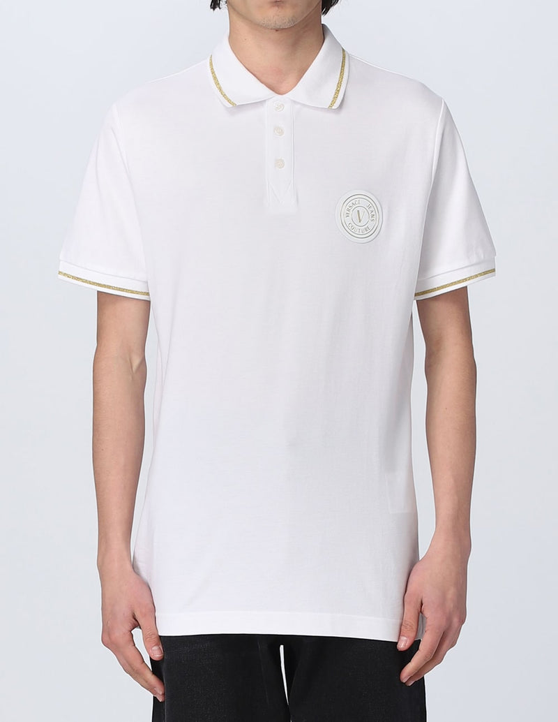 Versace Jeans Couture Polo Shirt with White Logo for Men